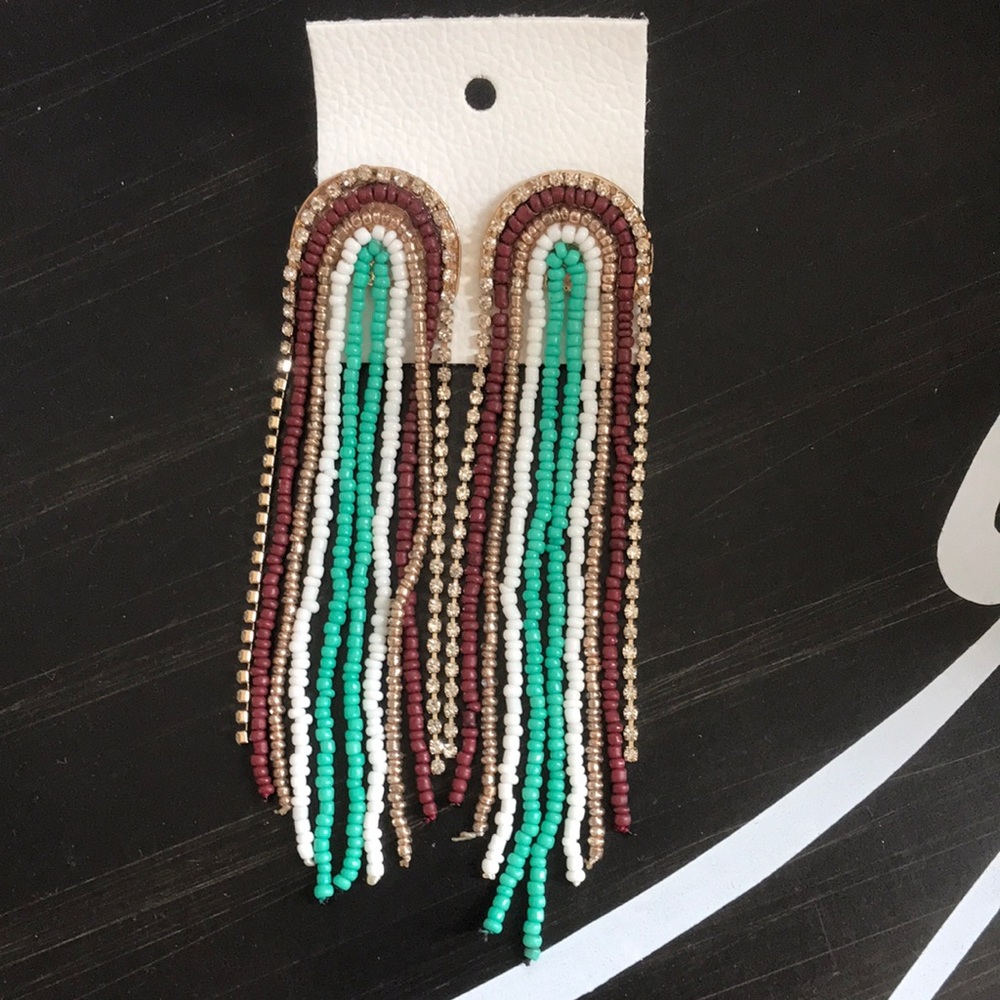 Free People beaded earrings NWT